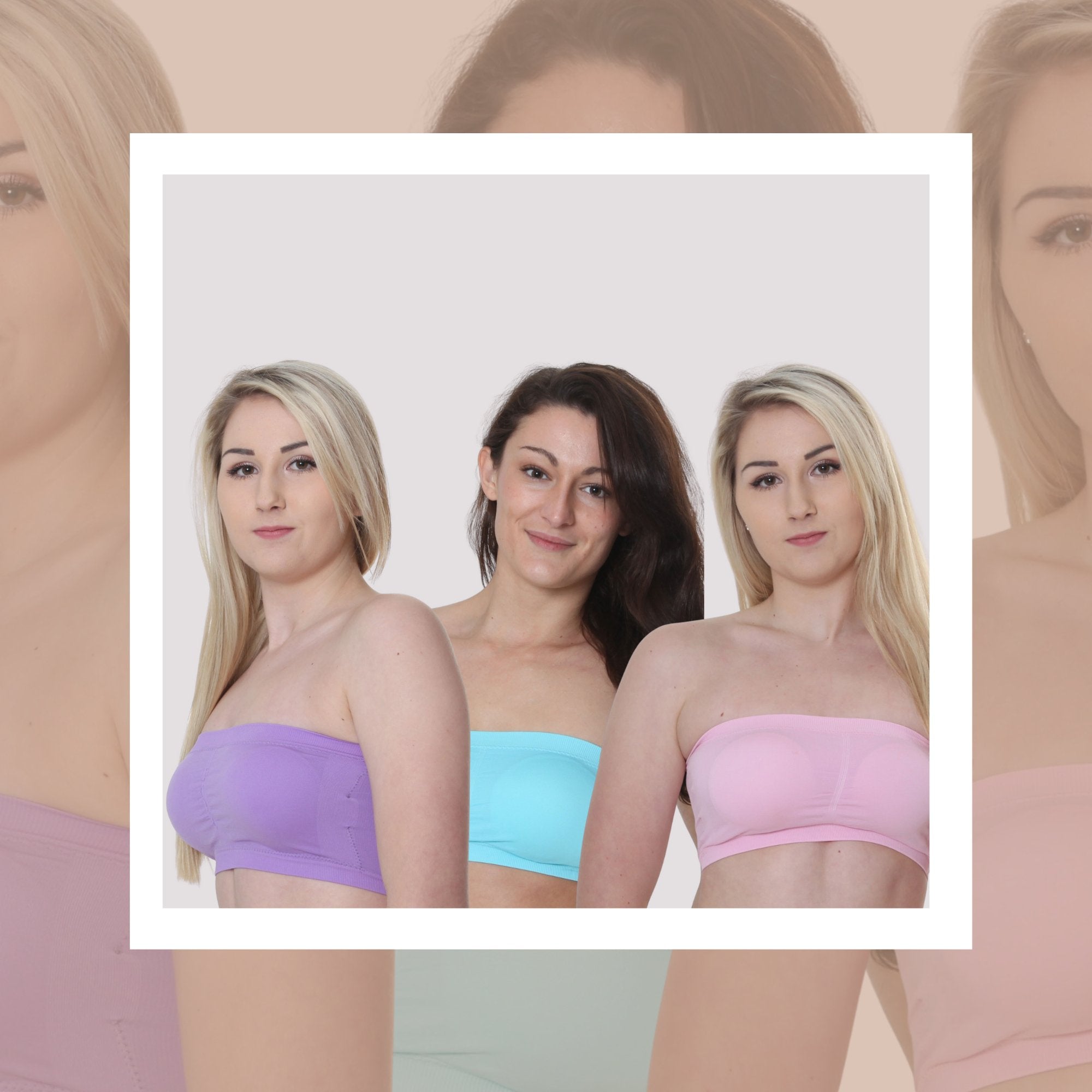 3 Pack Padded Bandeau Variety - Pastels - The Genie Bra